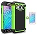 Galaxy J1 Case, [Non-Slip] [Slim Perfect-Fit] [Drop Protection] [Shock-Absorption] [Impact Resistant] Hybrid Dual Layer Galaxy J1 Case, [Hard Plastic with TPU/ Soft Silicone] Protective Case Rubber Bumper Slim Cover Case for Samsung Galaxy J1 + Screen Protector (Green)