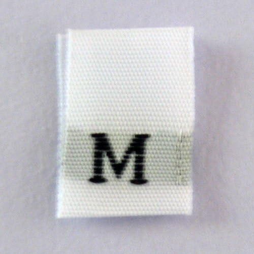 Size M (Medium) Woven Clothing Size Tags (Pkg of 100)