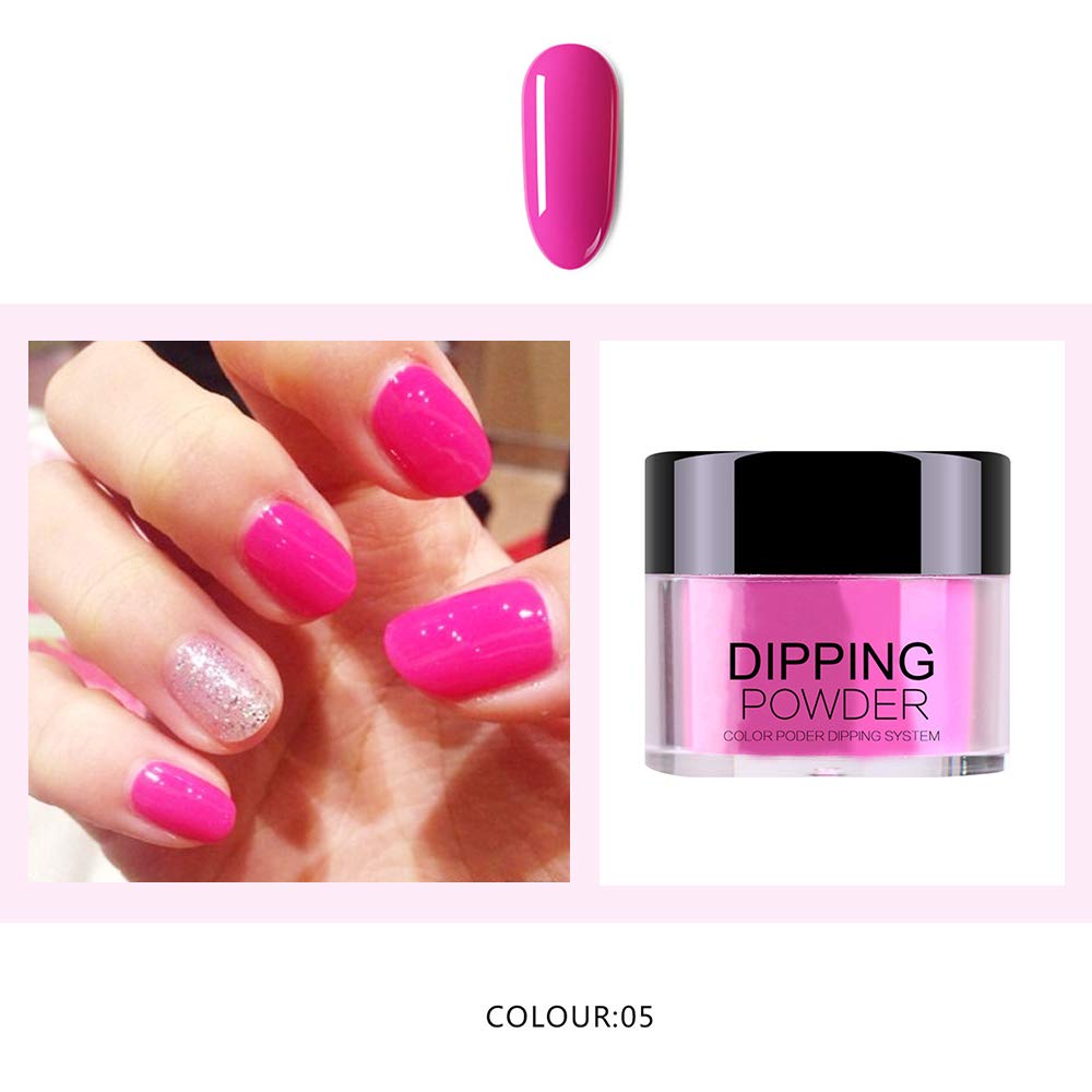 REMEE Dip Powder Set for Starter Without Lamp Cure Nail Art Fashion Dip Powder Colors Long Lasting Manicure Decoration Kit(Color 1-6)