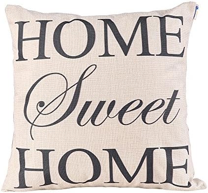 Happytimelol 18 x 18 Standard Size Cotton Linen Throw Pillow Case Cover with Quote Print