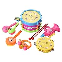 TKI-S Super Fun Drums Set for Baby Kids Musical Instruments Band Kit Early Educational Toys Gift for Toddlers-7pcs