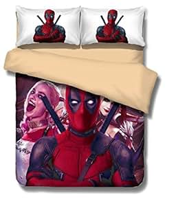 Amazon.com: 3D Deadpool Cartoon Bedding Sets - MeMoreCool ...