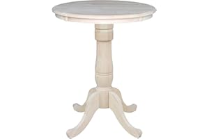 IC INTERNATIONAL CONCEPTS International Concepts 30" Round Top Pedestal Table - 34.9" in Unfinished