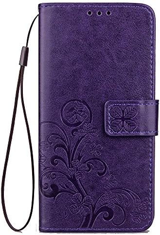 Supdigital Galaxy S10e Wallet Case, [Flower Embossed] Premium PU Leather Flip Protective Phone Case Cover with Card Holder and Stand for Samsung Galaxy S10e 5.8" 2019 (Purple)