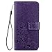Galaxy S10 Plus Case, Samsung S10 Plus Wallet Case, [Flower Embossed] PU Leather Flip Protective Case Cover with Card Holder and Stand for Samsung Galaxy S10+ Plus 6.4 inch 2019 (Purple)