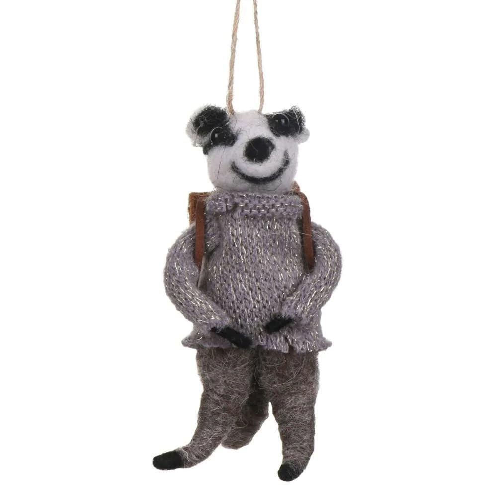 Gisela Graham : Badger wearing a Coat Decoration