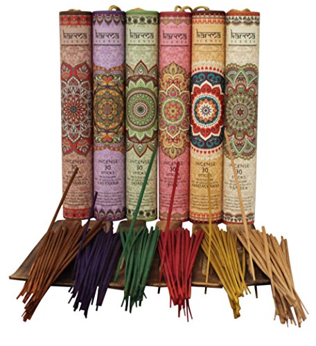 Karma Scents Premium Incense Sticks, Lavender, Sandalwood, Jasmine, Patchouli, Rose, Vanilla, Variety Gift Pack 180… - Image 4