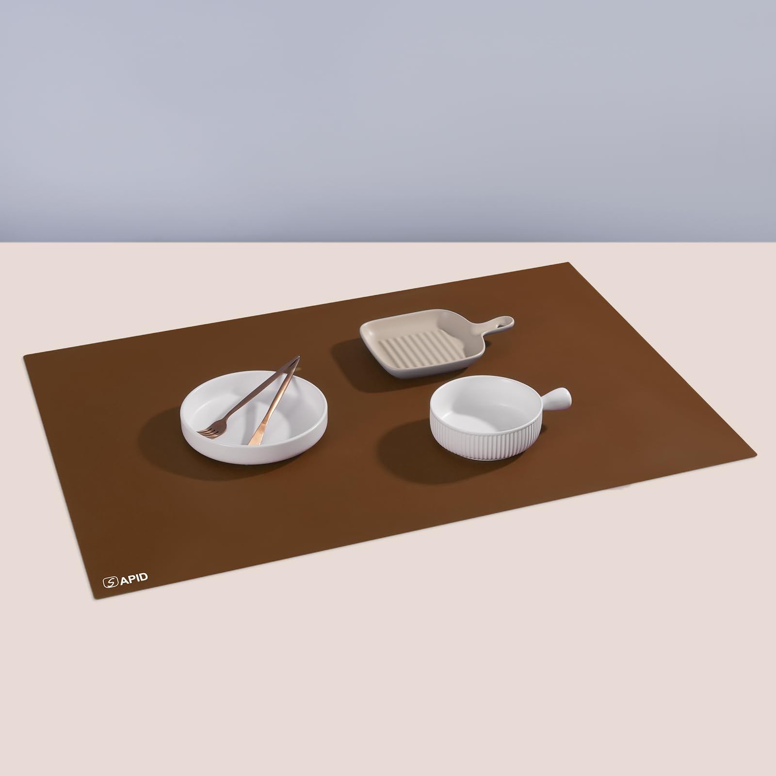 Photo 1 of Extra Large Silicone Mat 36" x 24" Place Mats, Heat Resistant Mat for Kitchen Countertop Protector, Thick Placemats Washable Silicone Mats for Kitchen Counter Mat Dining Table Mat, Brown, SAPID