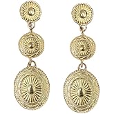 Western Earrings Jewelry for Women Gold/Silver Turquoise Earrings Vintage Concho Earings Country Concert Outfits Western Christmas Jewelry Gifts for Women Stocking Stuffers