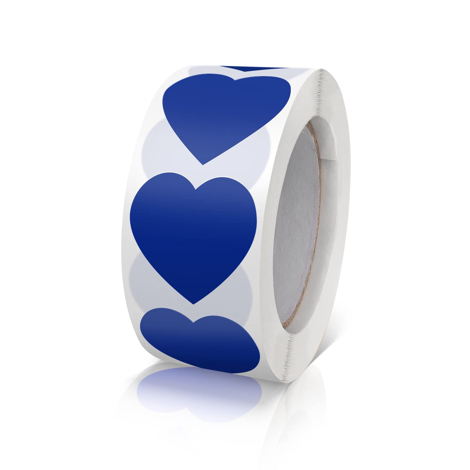 Meitaat Heart Stickers Blue 2.5 cm Valentine's Day Love Shape Labels Roll Waterproof Removable for Craft Envelopes Boxes Gift Tags Bags Wedding 500 PCS