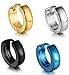 Jstyle Jewelry Stainless Steel Mens Womens Hoop Earrings Piercings Huggie 4 Pairs a Set
