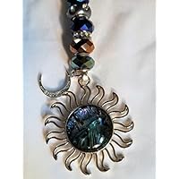 Sun & Moon rear view mirror hanger, Unique Car Charm, Car, Truck, Window, Rear View Mirror Hangers, sun catcher