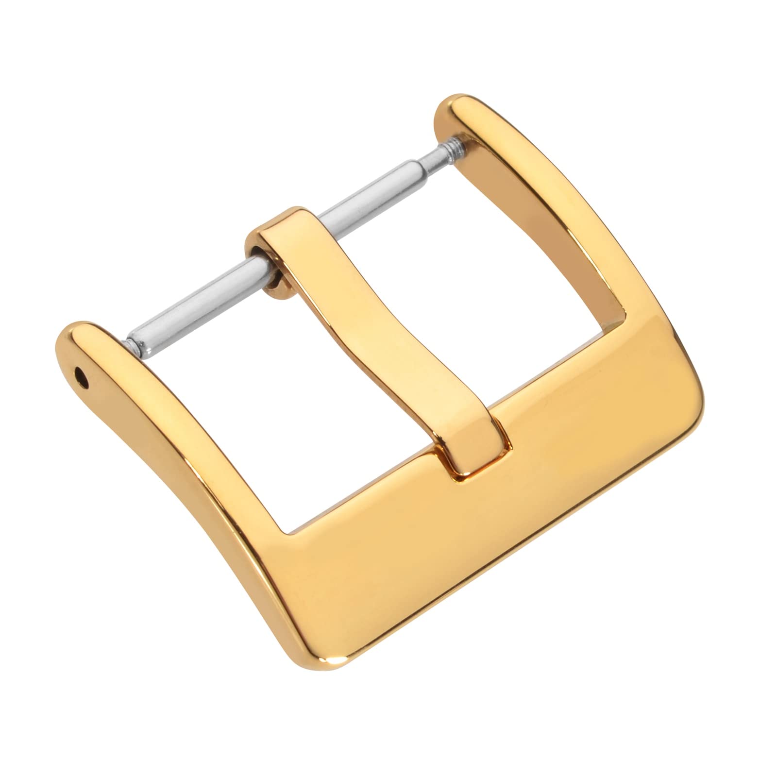 WOCCI 20mm Square Buckle for Watch Strap, Polished Stainless Steel (Gold)