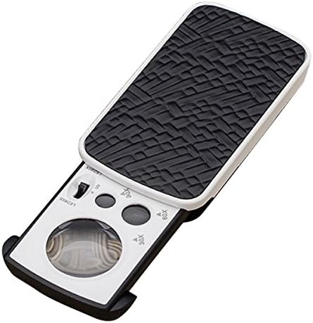 Jewelers Loupe,Yoheox LED Iighted Magnifier 30X 60X 90X Magnification Pocket Magnifying Glass For Gems Jewelry Rocks Stamps Coins Watches Hobbies Antiques Models Photos