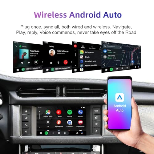 EZoneTronics Wireless CarPlay & Android Auto Set Top Box Kit For Land Rover Jaguar Range Rover Evoque Discovery Sport/5 XE XF F-Type 2016-2019 CarPlay Adapter Plug & Play with SWC WIFI BT Siri GPS