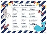 Nautical Whats In Your Purse Baby Shower Game Cards (50 Count)