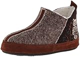 ACORN Women's Forest Bootie Slipper,Chocolate Owl,Medium (6.5-7.5 M US)