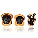 eNilecor Kid's Knee Pads Elbow Pads Wrist Guards for Skateboarding Cycling Skating Roller Blading Protective Gear Pack of 6 (Black/Orange)