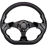 D Shape Style Golf Cart Steering Wheel Universal Design for Club Car Ds and Precedent EZGO RXV & TXT, Yamaha Golf Cart Steering Wheel
