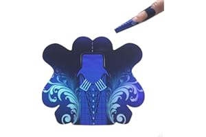 FingerAngel 100PCS Stiletto Nail Tips Laser Nail Forms Gel Polish Extension Forms Acrylic Tips Nail Art Decoration DIY Nail Gel Curl (Bule Color)