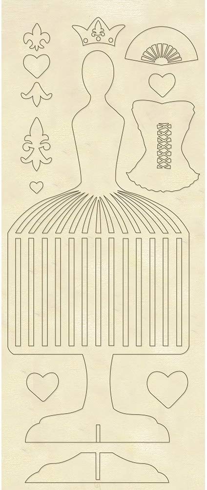 STAMPERIA INTL Stamperia-Wooden Shape-Mannequin, Wood, 12.5 x 30cm