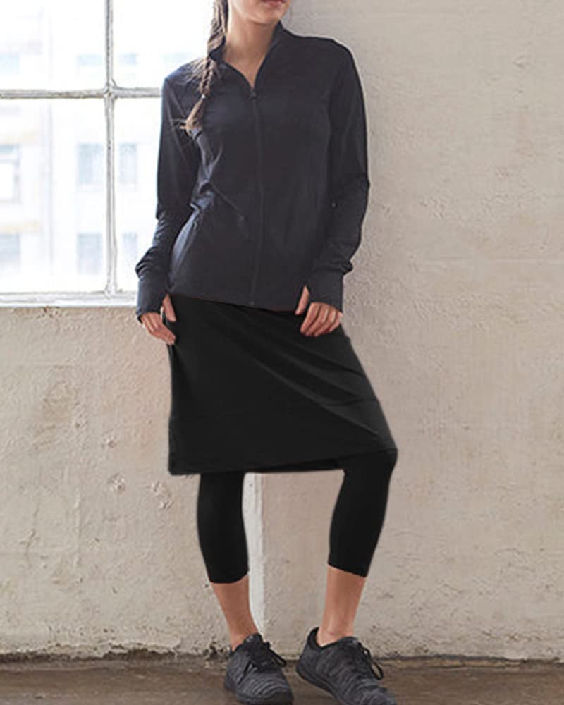 Women 20" Knee Length Tennis Skirt with Built in Legging Golf Skirts Skirted