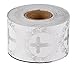 Religious Stickers – 500-Piece Christian Sticker Roll, Cross Design Round Labels with Silver Foil Finish, Round Labels Ideal for Christening, Communion, Christian Occassions, 1.5 inches in Diameter