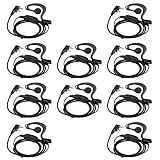 Retevis Two Way Radio Earpiece with Mic Single Wire Earhook Earphone Headset for Baofeng BF-888S UV-5R Retevis H-777 RT22 RT21 Walkie Talkies(10 Pack)