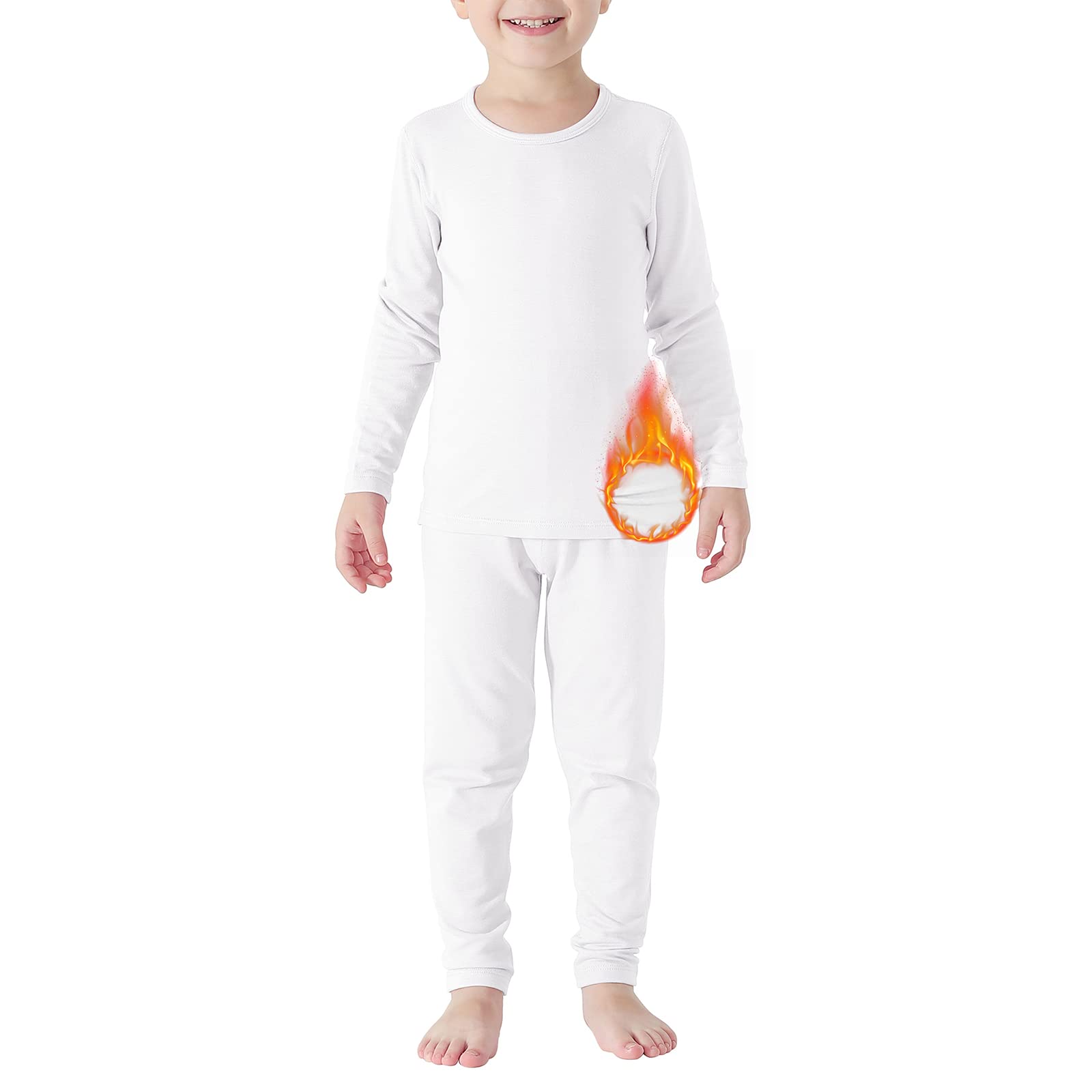 Photo 1 of Boy's Thermal Underwear Warm Baby Long Johns Sets Toddler Winter Clothers Ski Thermal Underwears White (120) /5T-6T