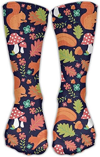ETcRe Men&Women's Squirrel Pine Nut Mushroom Fashion Crew Sock Athletic Ankle Dress Sock One Size
