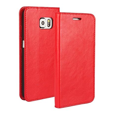 Copmob Handyhülle Samsung Galaxy S6 Hülle, Handyhülle Premium Slim Schutzhülle Echtleder Hülle Ledertasche mit [Premium Leder