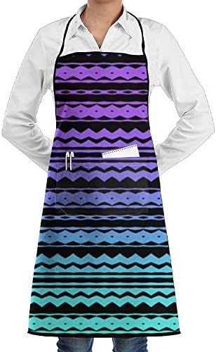 Striped Background Color Bib Apron With Pockets Men & Women Kitchen Apron For Cooking For Cooking,Baking,Crafting,Gardening,BBQ-Gray