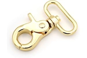 CRAFTMEMORE Trigger Snap Hook Metal Swivel Lobster Clasps Purse Bag Clips Quality Finish VTHO 2PCS (1 1/2 Inches, Gold)