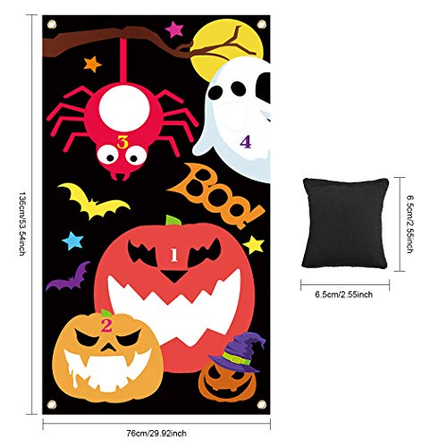 Joyibay Halloween Toss Games with 3 Bean Bags, Fun Halloween Carnival Parties Toss Games Indoor Outdoor Acivities for Kids and Adults Halloween Party Decoration Supply Set