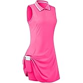 FREEYE Womens Sleeveless Golf Tennis Dresses with Inner Shorts＆Pockets for Workout Exercise