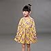 AMA(TM) Baby Girl Kids Cotton Floral Long Sleeve Princess Party Dress (4T, Yellow)