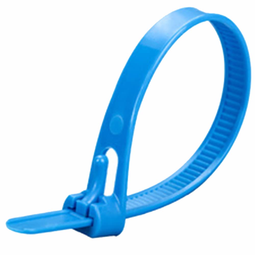 Oksdown 100 Pack Blue Thick Cable Ties Heavy Duty Large 400mm×7.6mm Strong Nylon Plastic Self Locking 16 inch Extra Long Blue Zip Tie Wraps