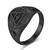 JIPSJICI Stainless Steel All Seeing Eye of God Ring