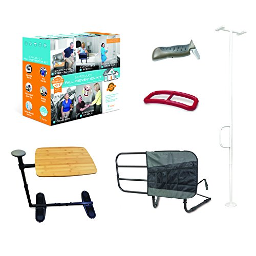 Stander Caregiver Fall Prevention Kit, Adjustable Senior Bed Rail