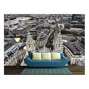 London City Skyline - Removable Wall Mural | Self-Adhesive Large Wallpaper - 66x96 inches