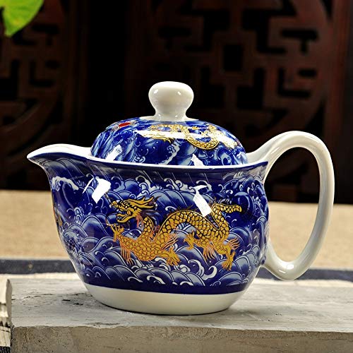 CHLM Retro Keramik Teekanne Mit Sieb Handmade Dragon Flower Teekanne   350 ml Porzellan Samowar Geschirr – Bild 6