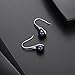 S925 Sterling Silver Freshwater Cultured Pearl Dangle Drop Earrings for Women AAA+ Quality 8mm Black Pearl Women's Earrings