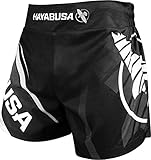 Hayabusa Kickboxing MMA Shorts (Black/White, 30)