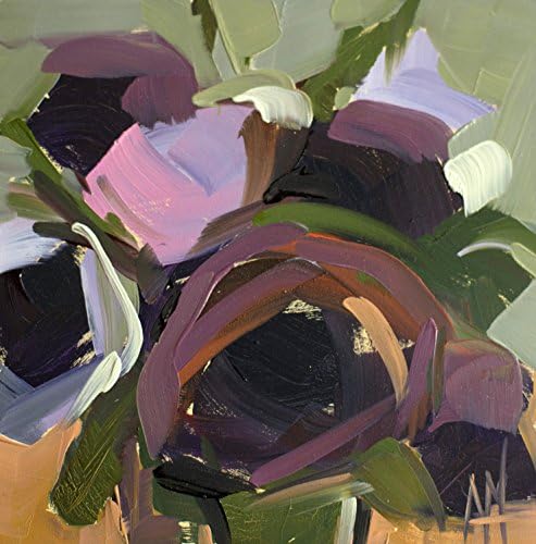 Purple Posies Floral Art Print by Angela Moulton 8 x 8 inch