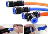 MUXSAM 5pcs 6mm PE6 Pneumatic T-Junction Air Hose 3 Way Quick Connector Fittings view 3