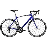 Tommaso Monza Endurance Aluminum Road Bike, Carbon Fork, Shimano Tiagra, 20 Speeds, Aero Wheels, Matte Black, Blue