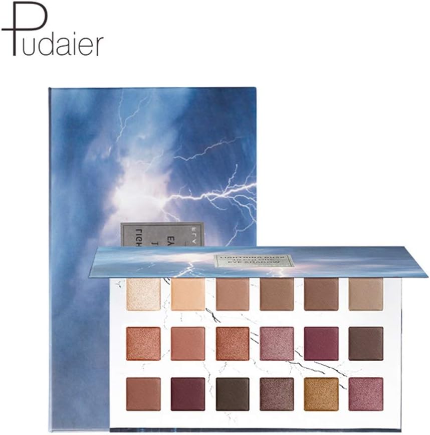 Pudaier 18 Color Eye Shadow Makeup Palette Waterproof Cosmetic Shimmer Matte Eyeshadow Palette Lasting Shiny Women Shadow Kits