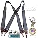 Hold-Up Suspender Company Casual Series Slate XS Suspenders for Men In the Traditional X-Back Style with USA Patented No-Slip Clips