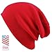 The Hat Depot Made in USA Skull Beanie Hat (Red)