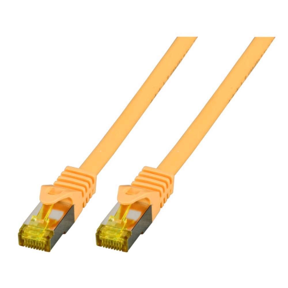 EFB-Elektronik - CAT. 6A network cable - 1 m LAN cable Ethernet cable patch cable with jack/kink protection - RJ45 connection, S/FTP LSZH - yellow